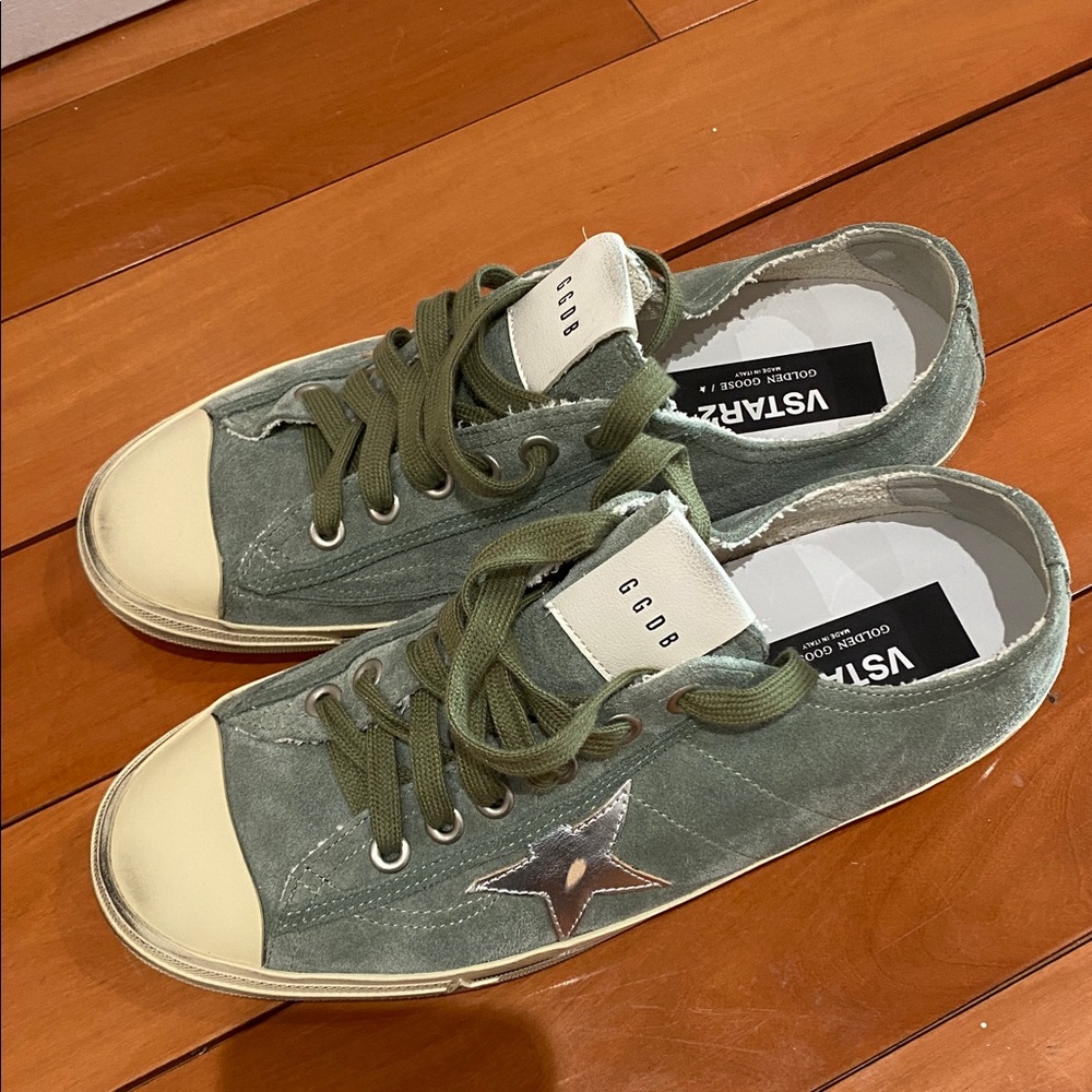 Golden Goose Green and Cream Sneakers - Picture 3 of 7